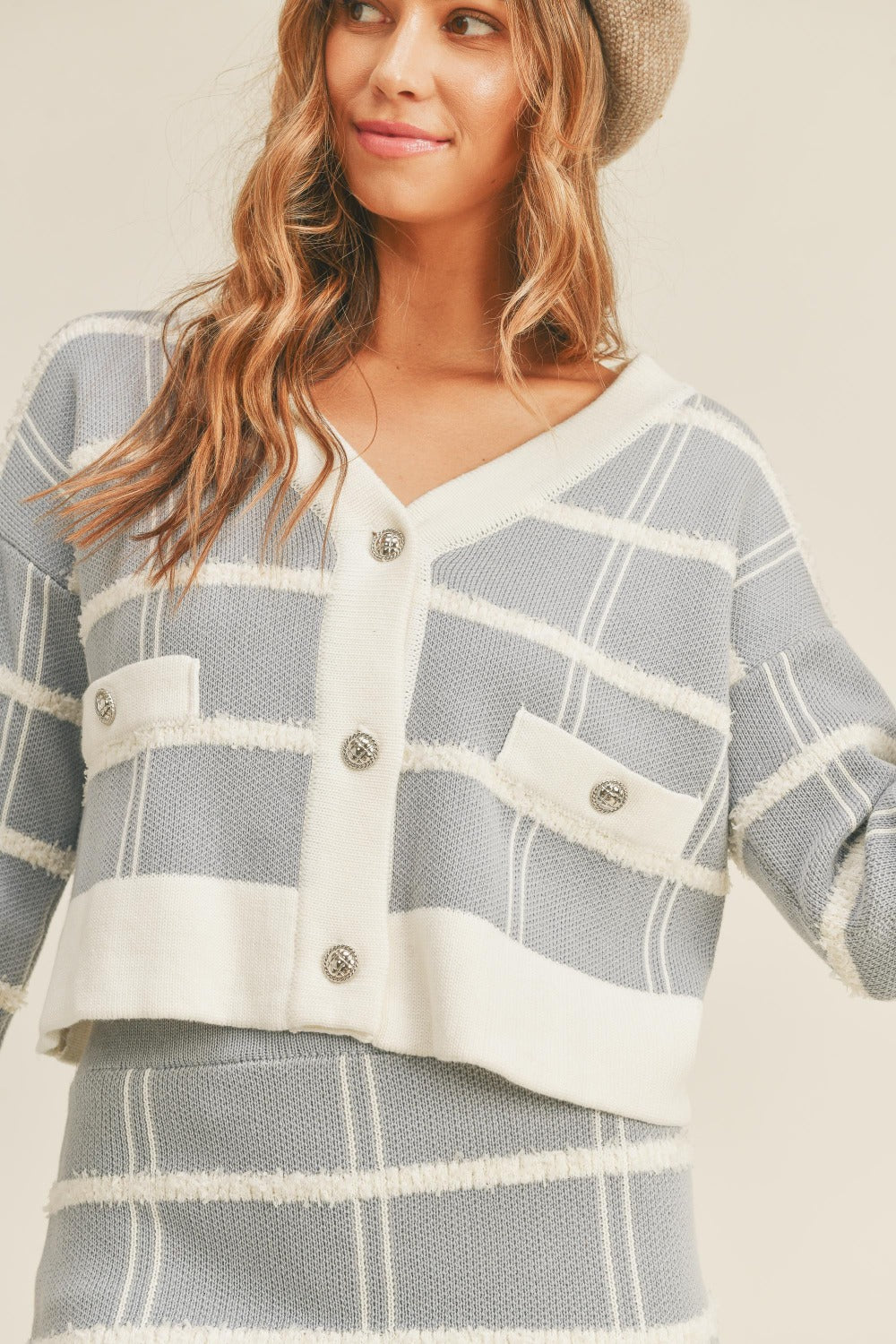 Hazel Sweater Cardigan and Mini Skirt Set