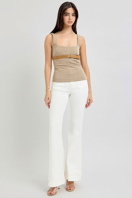 RISEN High Rise Pocket Flare Jeans