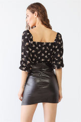 Audrey Floral Ruched Crop Top