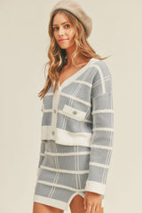Hazel Sweater Cardigan and Mini Skirt Set