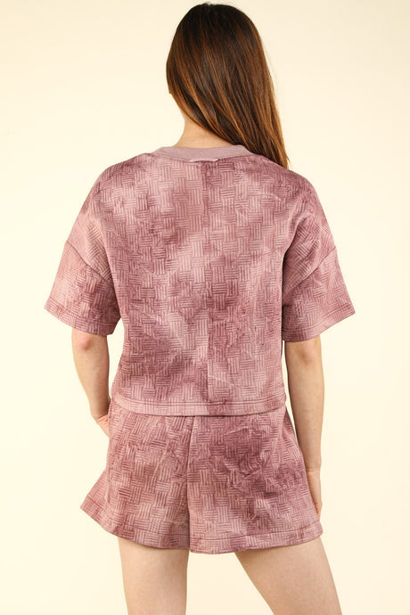 Anna Quilted Washed Crop Top and Shorts Set