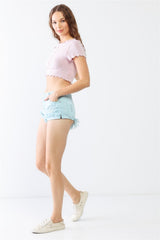 Claire Distressed Ripped Denim Shorts