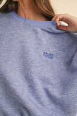 Eloise Round Neck Letter Embroidery Crop Sweatshirt